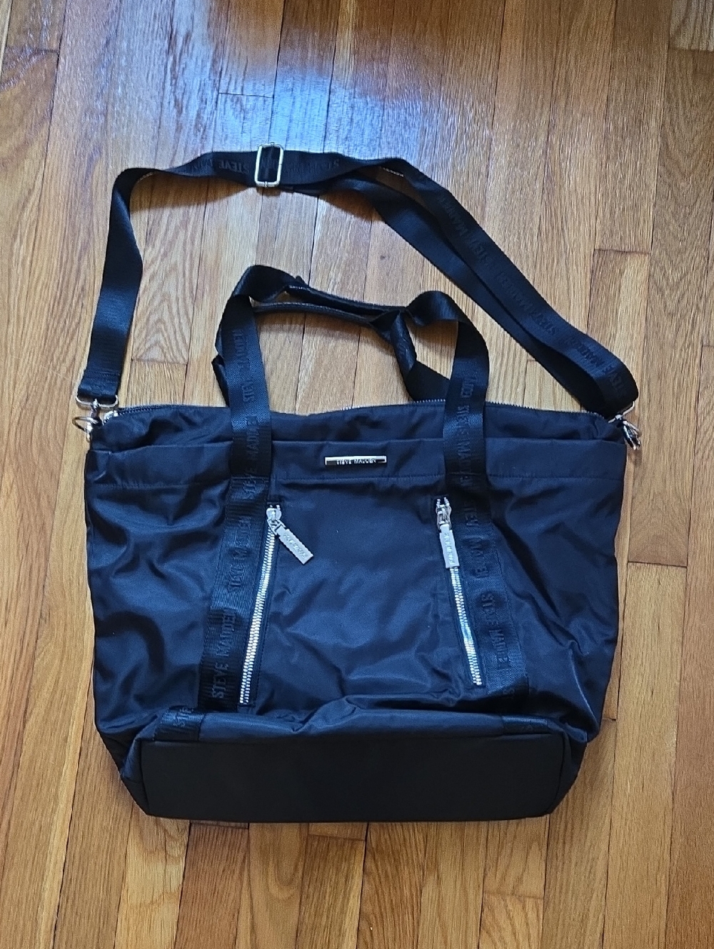 Steve Madden Black Nylon Weekender
